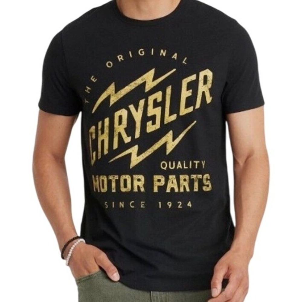 Goodfellow & Co Mens Black Chrysler Motor Parts Graphic T Shirt Size XL